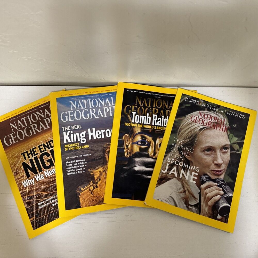 National Geographic Magazine lot of 4 Nov/Dec 2008, Jun 2016, Oct 2017